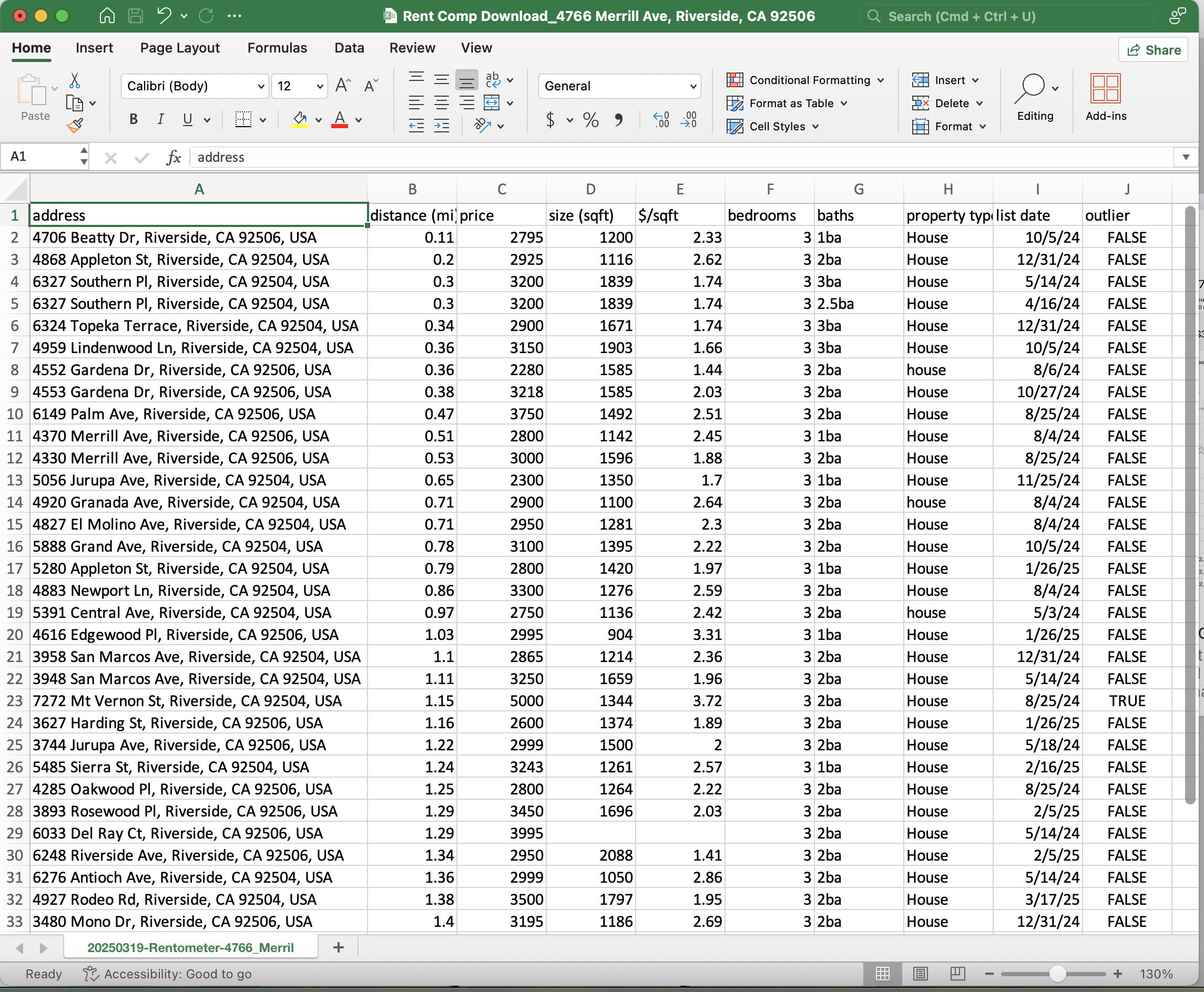 Rent comps download